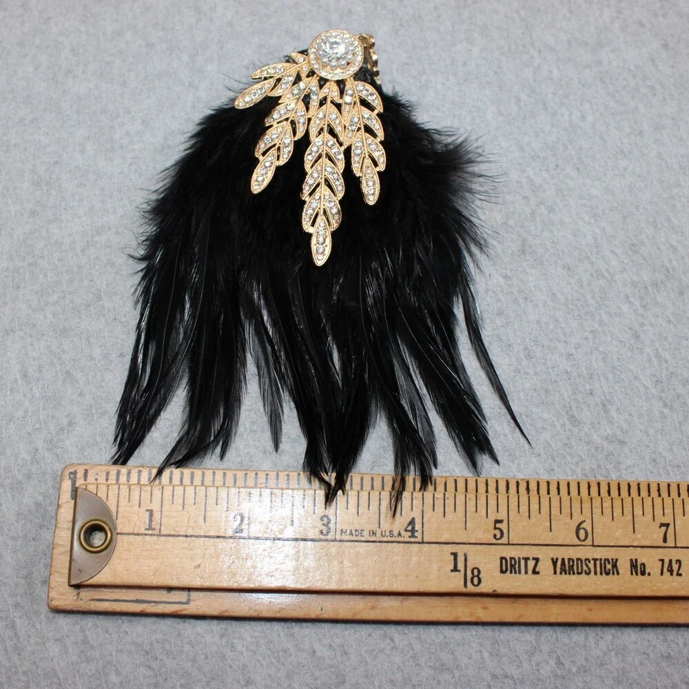 Feather Hair Clip 1920‘s Inspired Cocktail Tea Party Flapper Mardi Gras Cosplay
